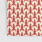 Little Rockets Retro Mid Mod Pattern in Red, Light Olive Green, and Cream Poster Gallery Image 3
