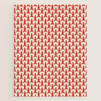 Little Rockets Retro Mid Mod Pattern in Red, Light Olive Green, and Cream Jigsaw Puzzle Gallery Image 1