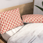 Little Rockets Retro Mid Mod Pattern in Red, Light Olive Green, and Cream Pillow Sham Gallery Image 2