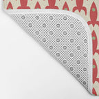 Little Rockets Retro Mid Mod Pattern in Red, Light Olive Green, and Cream Bath Mat Gallery Image 2