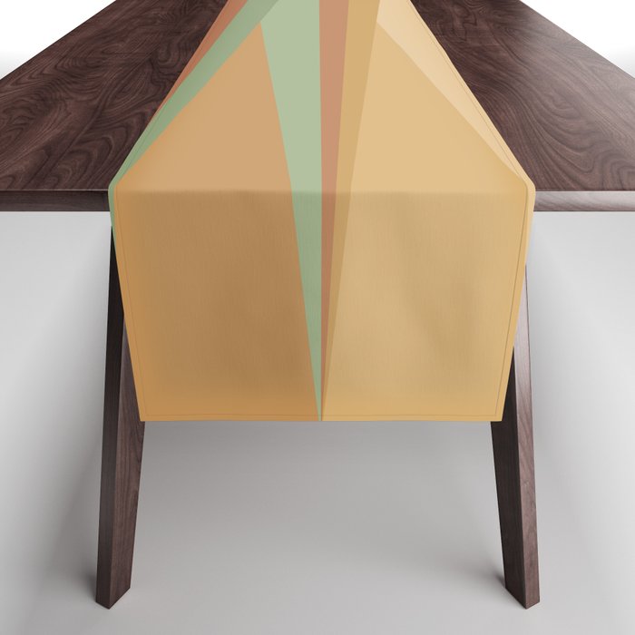 Geometric Triangles XII Earthy Rustic Table Runner Gallery Image 1