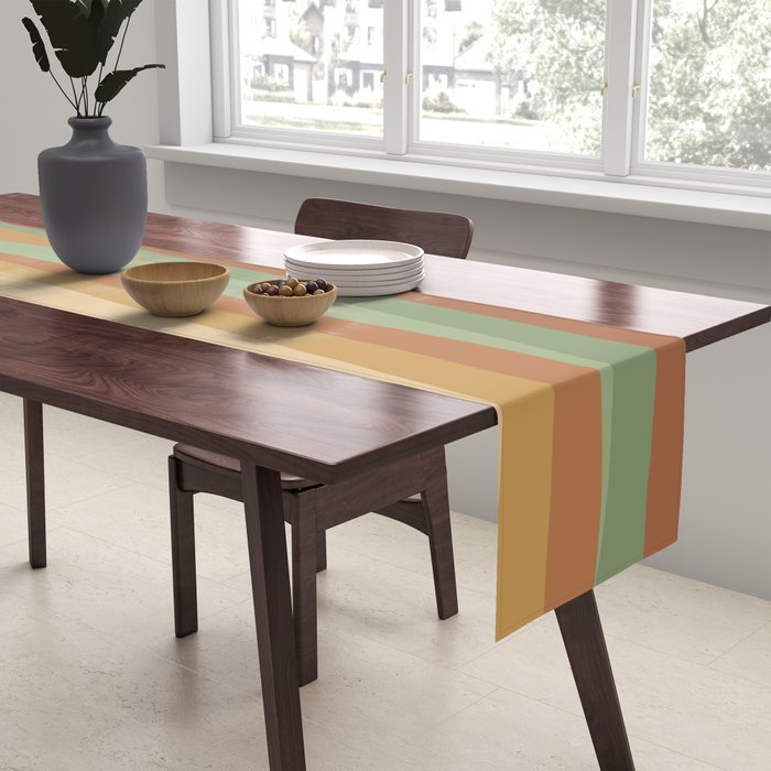 Geometric Triangles XII Earthy Rustic Table Runner Gallery Image 2