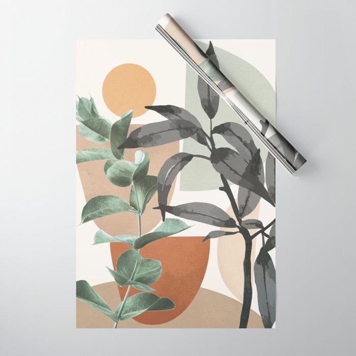 Sunset Flora 01 Wrapping Paper Gallery Image 1