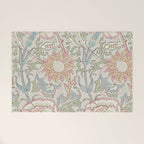 William Morris Vintage Pink and Rose Eggshell Blue Rose Pink Welcome Mat Gallery Image 1