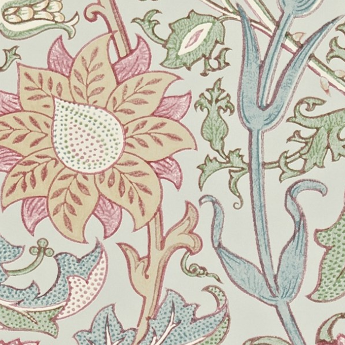 William Morris Vintage Pink and Rose Eggshell Blue Rose Pink Coffee Mug Gallery Image 2