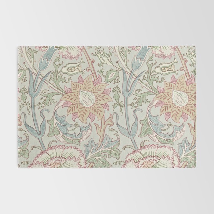 William Morris Vintage Pink and Rose Eggshell Blue Rose Pink Rug Gallery Image 2