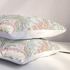 William Morris Vintage Pink and Rose Eggshell Blue Rose Pink Pillow Sham Gallery Image 3