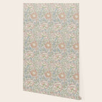 William Morris Vintage Pink and Rose Eggshell Blue Rose Pink Wallpaper Gallery Image 2