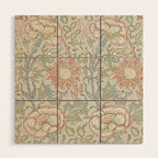 William Morris Vintage Pink and Rose Eggshell Blue Rose Pink Wood Wall Art Gallery Image 1