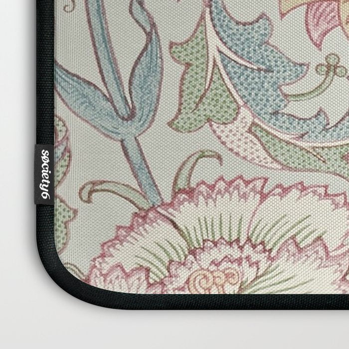 William Morris Vintage Pink and Rose Eggshell Blue Rose Pink Laptop Sleeve Gallery Image 3