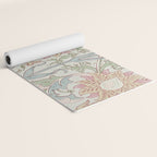 William Morris Vintage Pink and Rose Eggshell Blue Rose Pink Yoga Mat Gallery Image 2