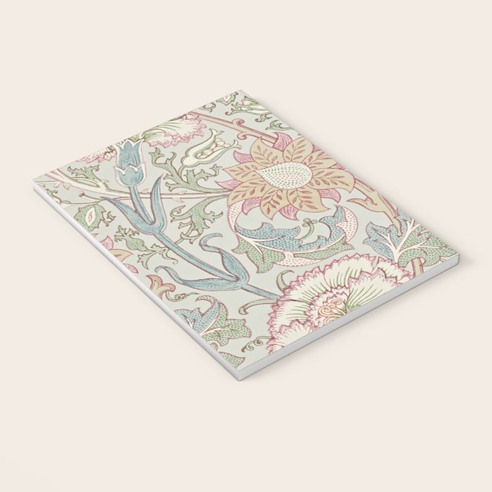 William Morris Vintage Pink and Rose Eggshell Blue Rose Pink Notebook Gallery Image 3