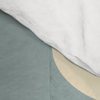 Mid-Century Modern Piquet Minimalist Abstract Pattern in Cream Slate Blue Orange Rust Comforter Gallery Image 4