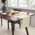 Mid-Century Modern Piquet Minimalist Abstract Pattern in Cream Slate Blue Orange Rust Table Runner Gallery Image 2