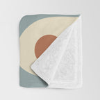 Mid-Century Modern Piquet Minimalist Abstract Pattern in Cream Slate Blue Orange Rust Throw Blanket Gallery Image 3