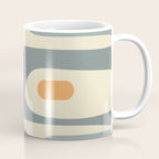 Mid-Century Modern Piquet Minimalist Abstract Pattern in Cream Slate Blue Orange Rust Coffee Mug Gallery Image 1