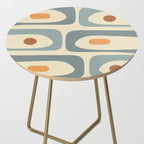Mid-Century Modern Piquet Minimalist Abstract Pattern in Cream Slate Blue Orange Rust Side Table Gallery Image 2