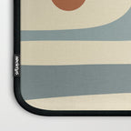 Mid-Century Modern Piquet Minimalist Abstract Pattern in Cream Slate Blue Orange Rust Laptop Sleeve Gallery Image 3
