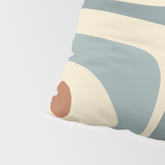 Mid-Century Modern Piquet Minimalist Abstract Pattern in Cream Slate Blue Orange Rust Pillow Sham Gallery Image 4