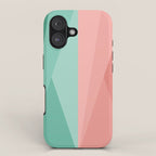 Geometric Triangles VII Pink and Green iPhone Case Gallery Image 1