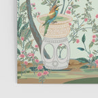 Chinoiserie Mint Green Pastel Fresco Floral Garden Birds Oriental Botanical Poster Gallery Image 3