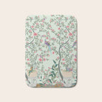 Chinoiserie Mint Green Pastel Fresco Floral Garden Birds Oriental Botanical Bath Mat Gallery Image 1