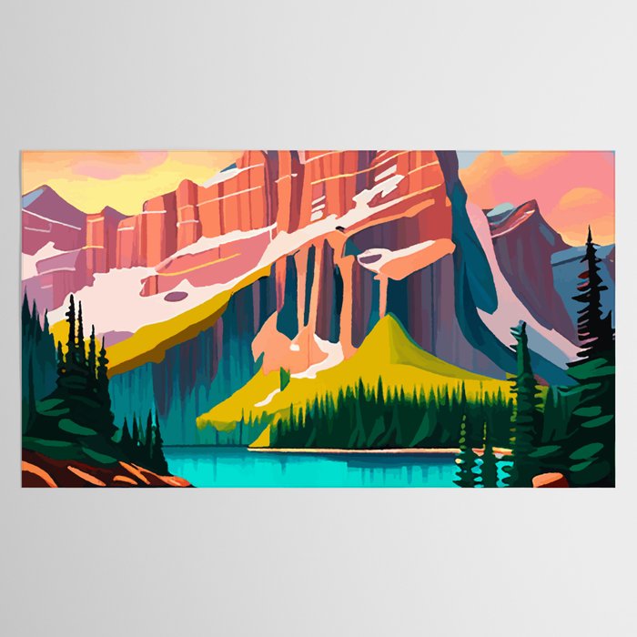 Moraine Lake in Banff National Park  Tablecloth Gallery Image 2