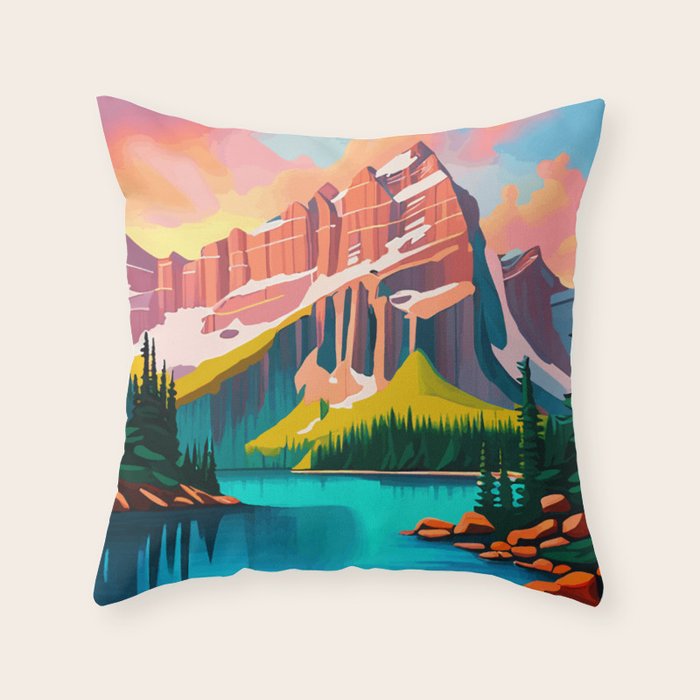 Moraine Lake in Banff National Park  Throw Pillow Gallery Image 6