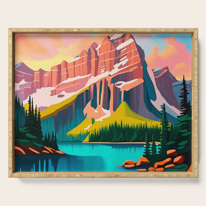 Moraine Lake in Banff National Park  Serving Tray Gallery Image 1