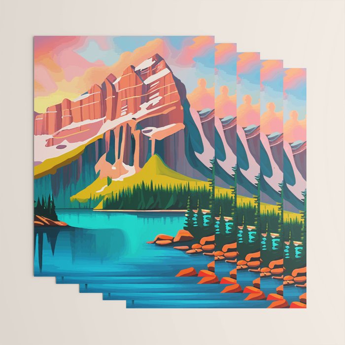 Moraine Lake in Banff National Park  Wrapping Paper Gallery Image 3