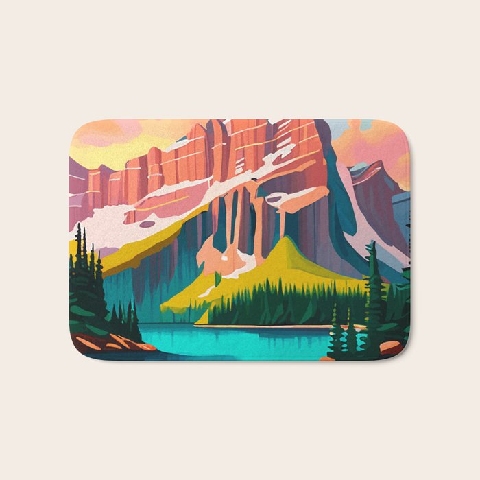 Moraine Lake in Banff National Park  Bath Mat Gallery Image 1