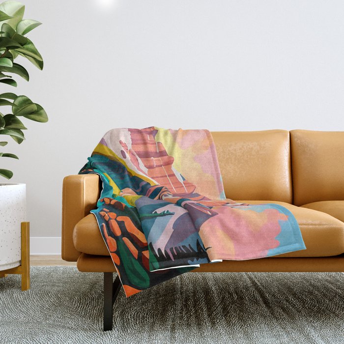 Moraine Lake in Banff National Park  Throw Blanket Gallery Image 1