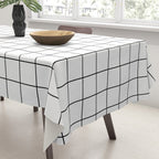 Grid Pattern Stripes Lines Black and White Minimalist Geometric Stripe Line Drawing Tablecloth Gallery Image 3