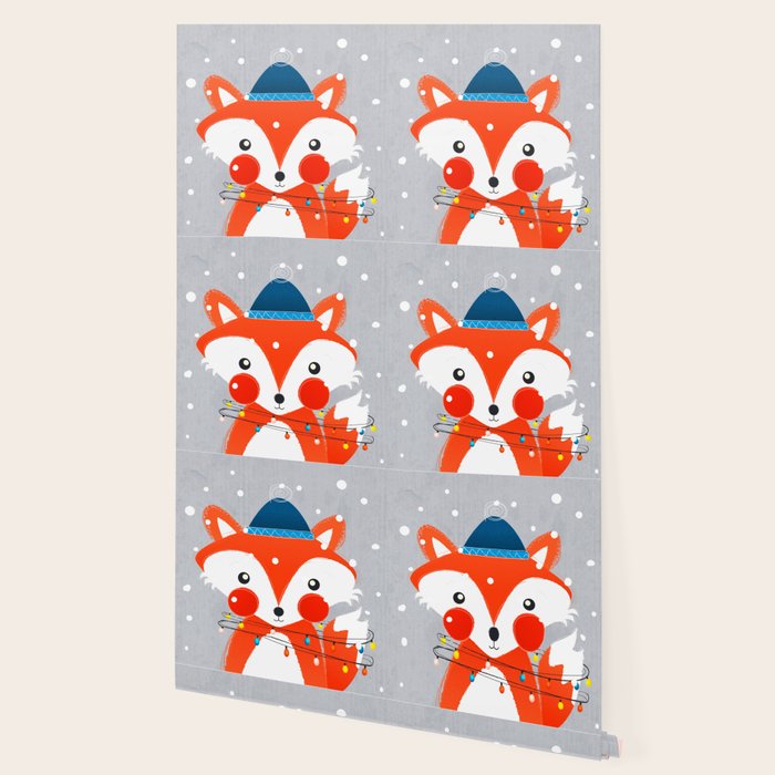 Christmas Fox with fairy lights Wallpaper Gallery Image 2