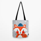 Christmas Fox with fairy lights Tote Bag Gallery Image 2