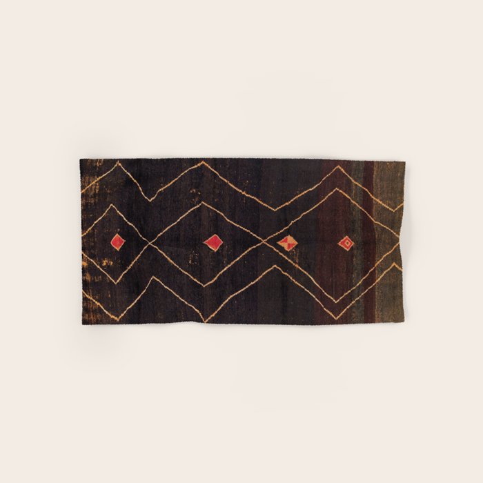 Feiija  Antique South Morocco North African Pile Rug Print Bath Towel Gallery Image 1