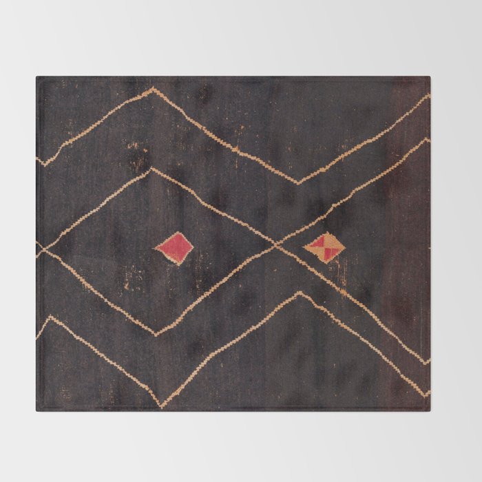 Feiija  Antique South Morocco North African Pile Rug Print Throw Blanket Gallery Image 2
