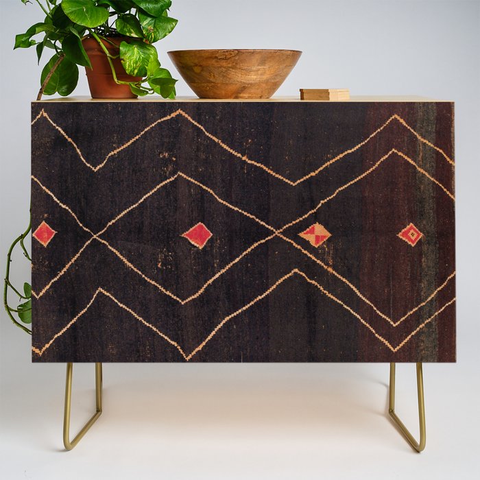 Feiija  Antique South Morocco North African Pile Rug Print Credenza Gallery Image 1