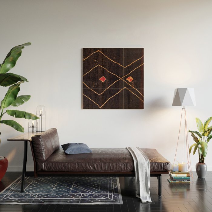 Feiija  Antique South Morocco North African Pile Rug Print Wood Wall Art Gallery Image 2