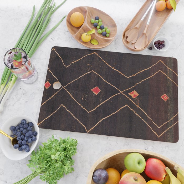 Feiija  Antique South Morocco North African Pile Rug Print Cutting Board Gallery Image 2