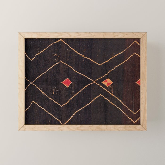 Feiija  Antique South Morocco North African Pile Rug Print Mini Art Print Gallery Image 1