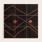 Feiija  Antique South Morocco North African Pile Rug Print Wood Wall Art Gallery Image 1