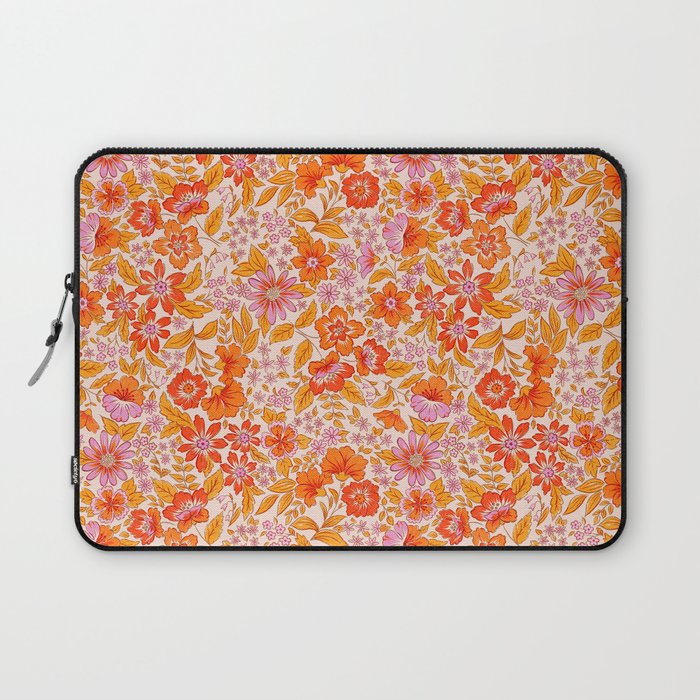 Posey - orange and pink Laptop Sleeve Gallery Image 1