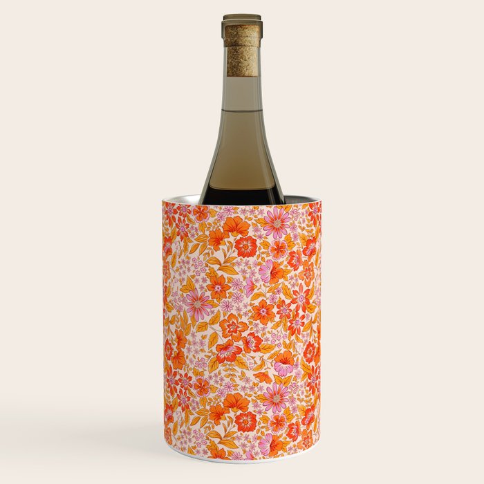 Posey - orange and pink Wine Chiller Gallery Image 1