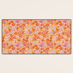 Posey - orange and pink Desk Mat Gallery Image 3
