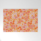 Posey - orange and pink Welcome Mat Gallery Image 1
