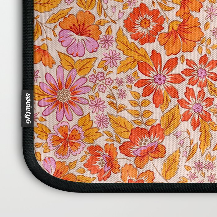 Posey - orange and pink Laptop Sleeve Gallery Image 3