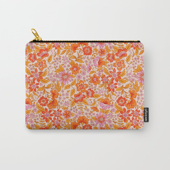 Posey - orange and pink Carry All Pouch Gallery Image 1