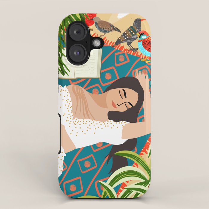 Beach. Read. Sleep. | Boho Woman Sea Beachy Travel | Summer Birds Sand Picnic Ocean Vacation iPhone Case Gallery Image 1