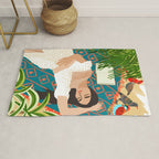 Beach. Read. Sleep. | Boho Woman Sea Beachy Travel | Summer Birds Sand Picnic Ocean Vacation Rug Gallery Image 1